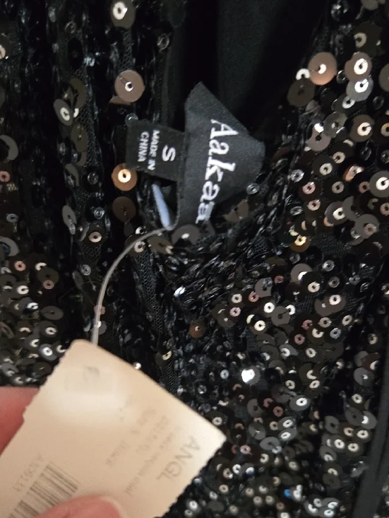 ANGL Aakaa Black Sequin Party Dress - Picture 3 of 3